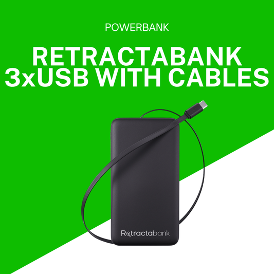 Retractabank 3xUSB Powerbank with Built In Cables
