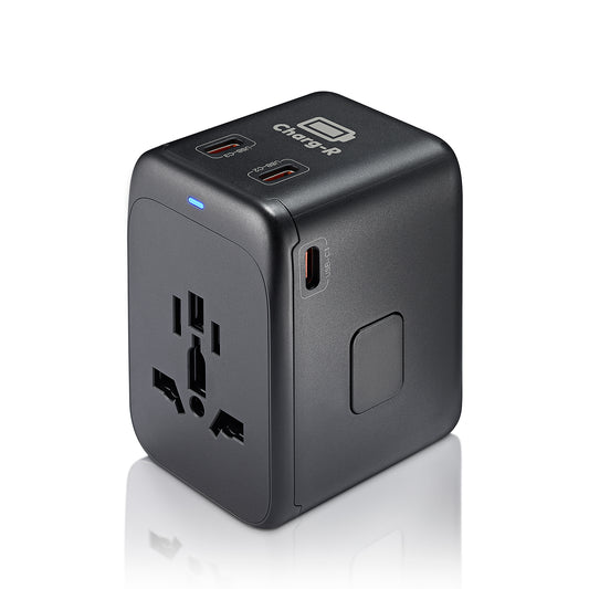 GoPlug Max 100W International travel Adapter with Auto Resetting Fuse (3xUSB-C, 1xUSB-A)