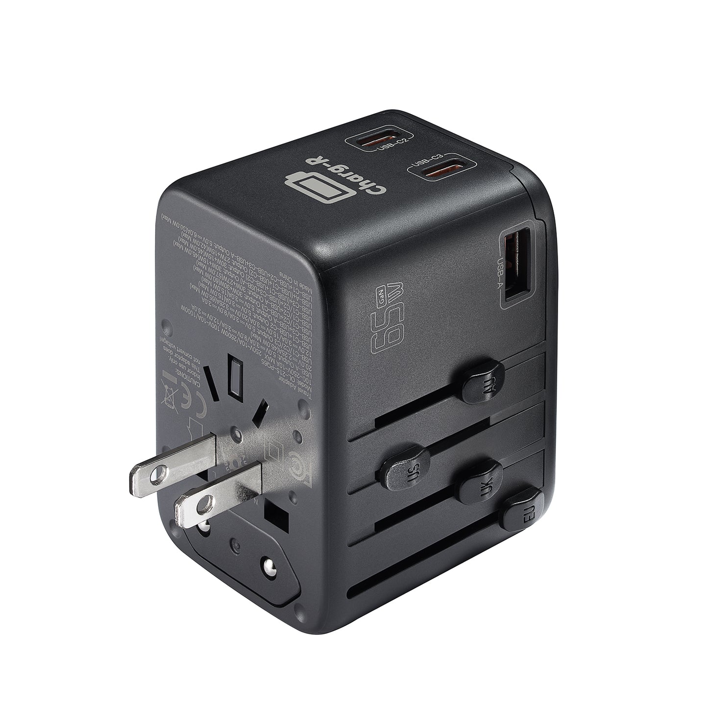 GoPlug Travel adapter plug with 65W 4XUSB Outlets and Automatic Resetting Fuse