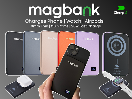 Magbank 3-in-1 Magsafe Compatible Wireless Powerbank (Charges Phone/Watch/Airpods)